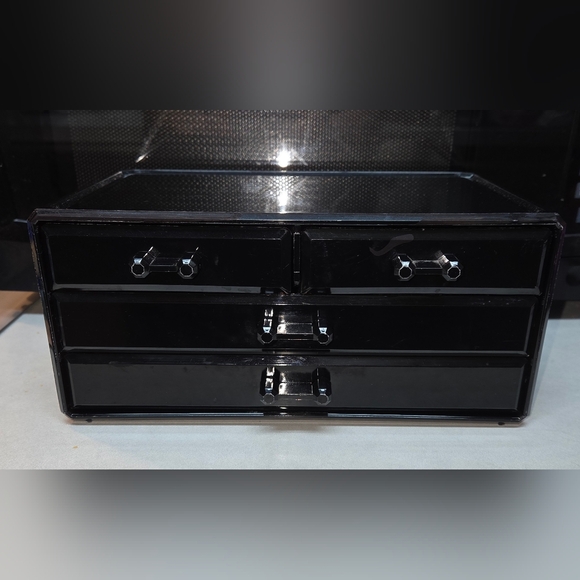Acrylic Black Makeup Countertop 4 Drawers Organizer
